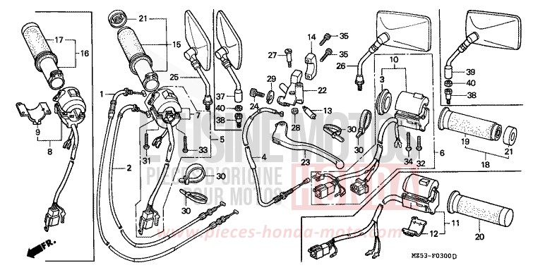 COMMUTATEUR/CABLE de VF750C NOIR (NH1K) 1993