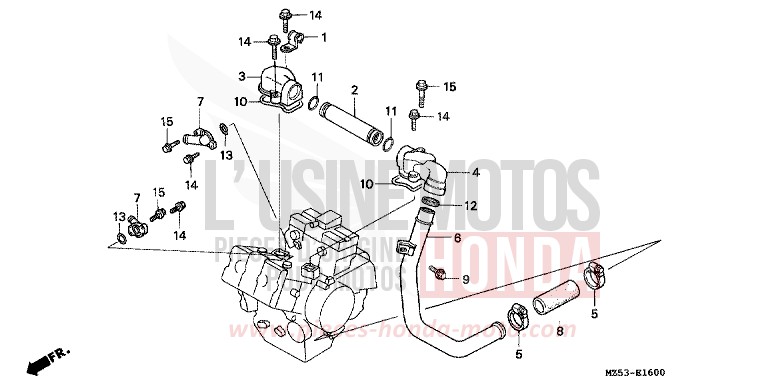 TUYAU D'EAU de VF750C MAGNA RED (R201) de 1993