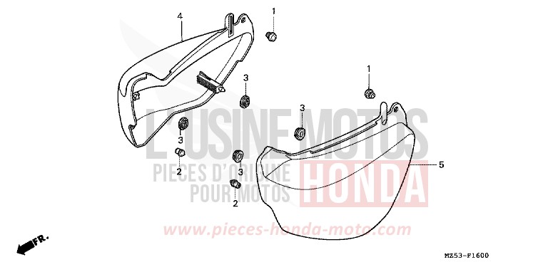 COUVERCLE LATERAL de VF750C MAGNA RED (R201) de 1993