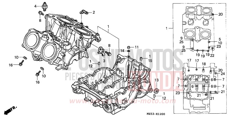 CARTER MOTEUR de VF750C NOIR (NH1K) 1994