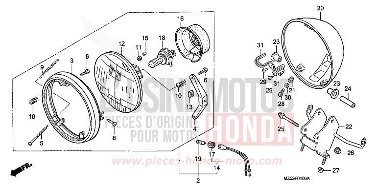 PROJECTEUR de VF750C NOIR (NH1K) de 1994