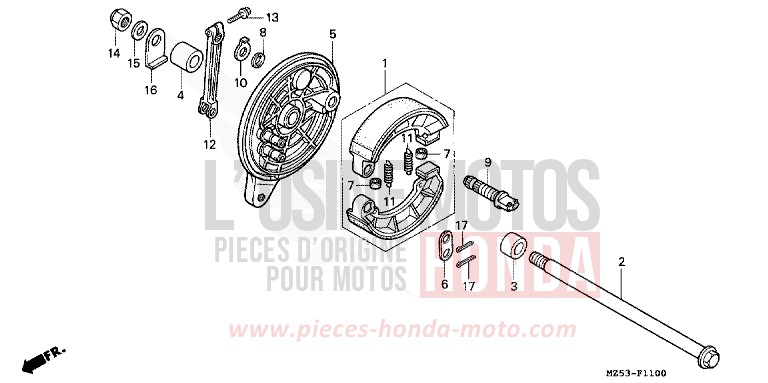 PANNEAU DE FREIN ARRIERE de VF750C NOIR (NH1) de 1996