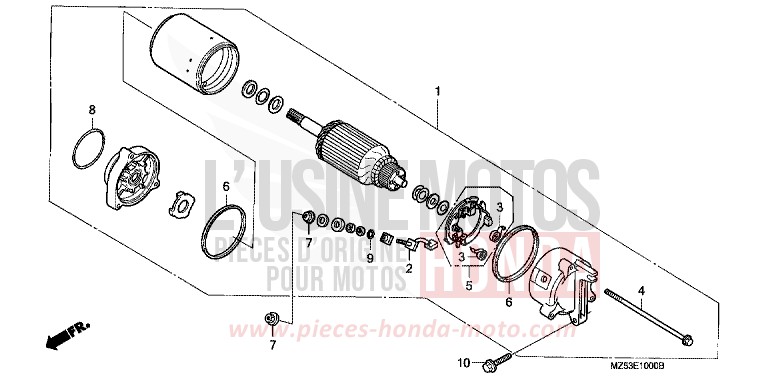 MOTEUR DE DEMARRAGE de VF750C CANDY GLORY RED-U (R101) de 1997