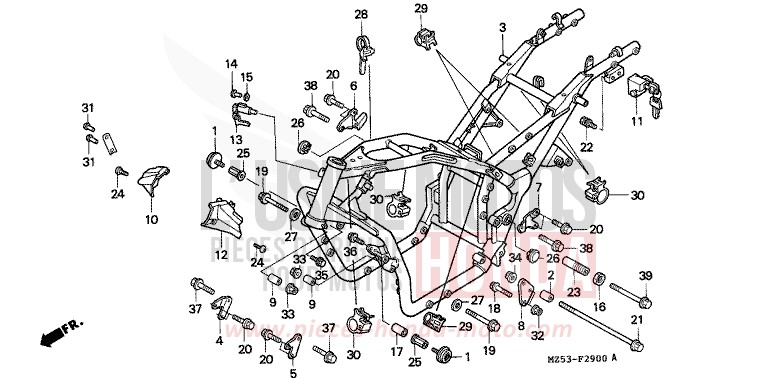 CARROSSERIE DE CHASSIS de VF750C CANDY GLORY RED-U (R101) 1997