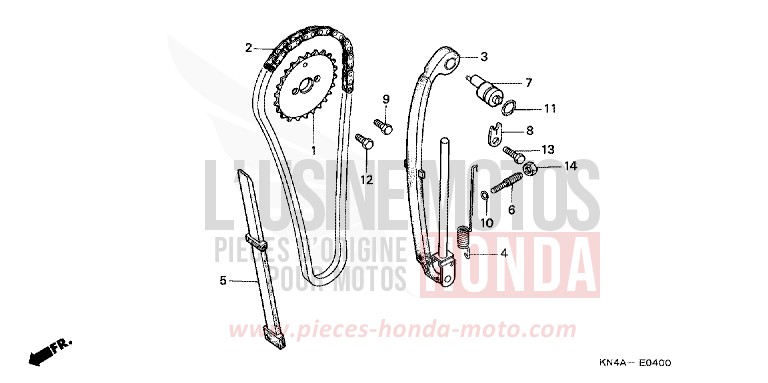 CHAINE A CAMES de XR100R FIGHTING RED (R134) de 2001