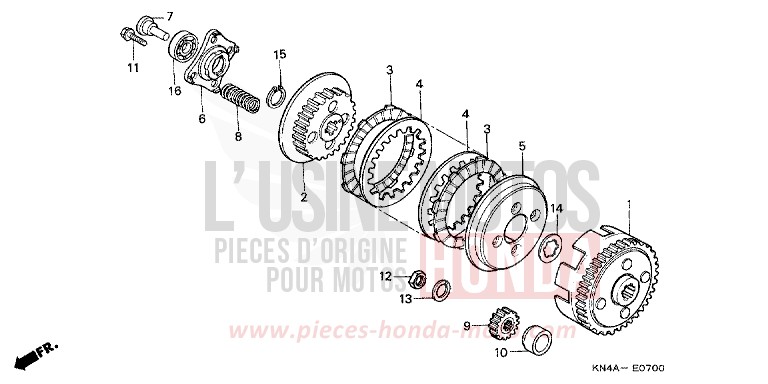 EMBRAYAGE de XR100R FIGHTING RED (R134) 2001