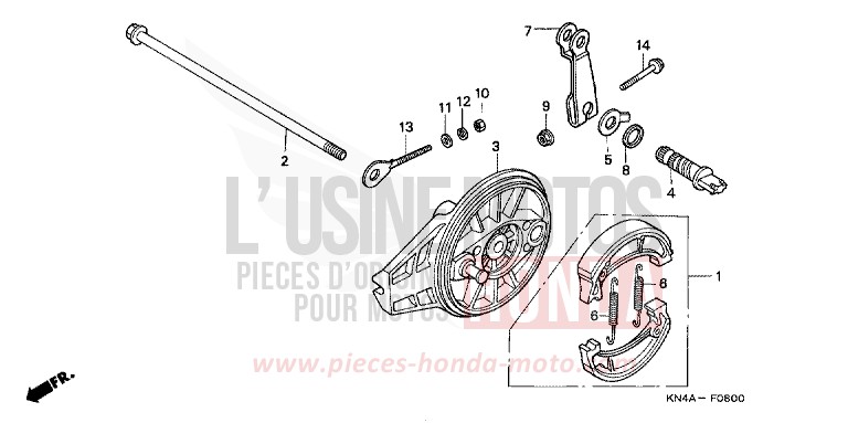 PANNEAU DE FREIN ARRIERE de XR100R FIGHTING RED (R134) de 2001