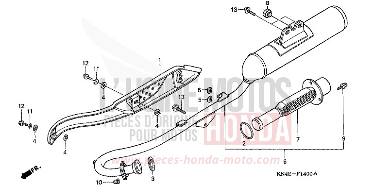 SILENCIEUX D'ECHAPPEMENT de XR100R FIGHTING RED (R134) 2001