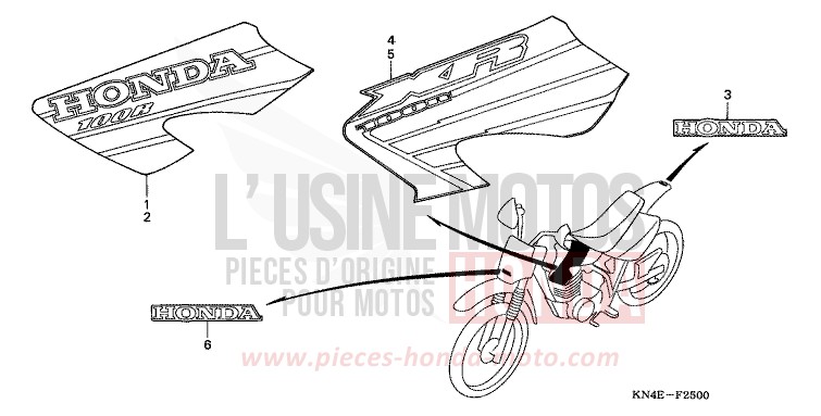 MARQUE (XR100R1/2) de XR100R FIGHTING RED (R134) de 2001
