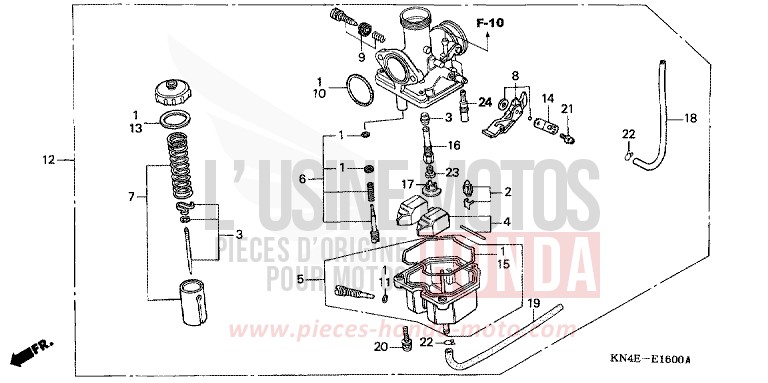 CARBURATEUR de XR100R FIGHTING RED (R134) de 2002