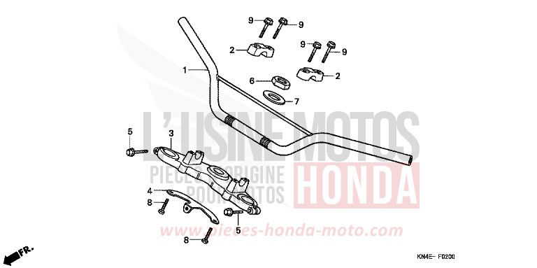 TUYAU DE GUIDON de XR100R FIGHTING RED (R134) de 2002