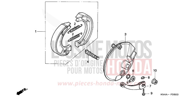 PANNEAU DE FREIN AVANT de XR100R FIGHTING RED (R134) de 2002