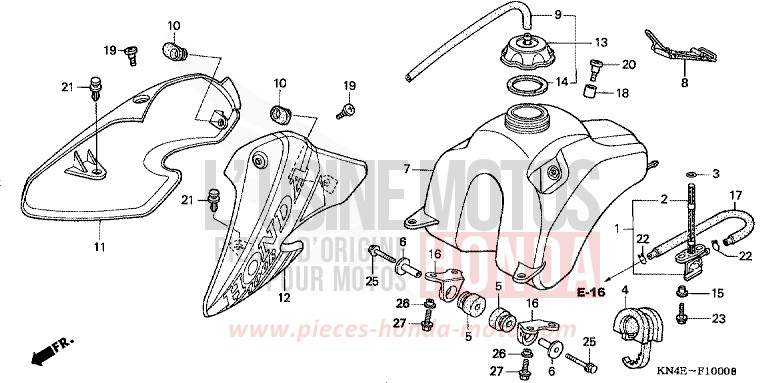 RESERVOIR A CARBURANT de XR100R FIGHTING RED (R134) de 2002