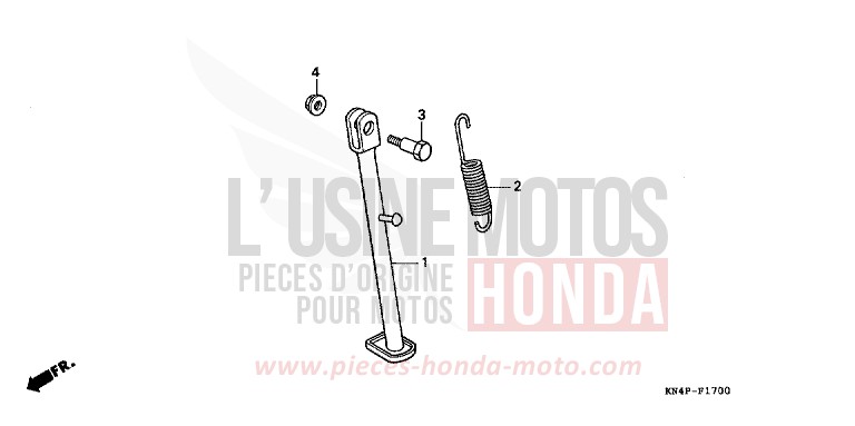 BEQUILLE de XR100R FIGHTING RED (R134) de 2002