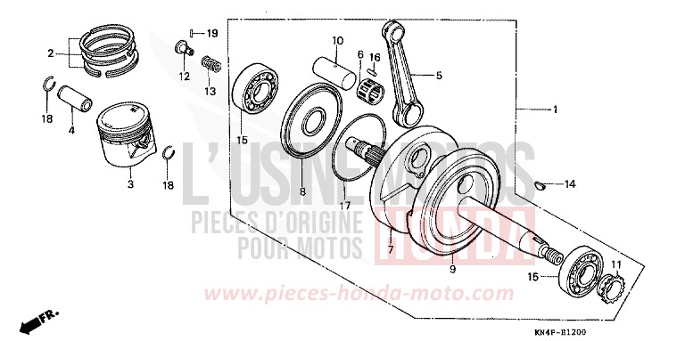 VILEBREQUIN/PISTON de XR100R FIGHTING RED (R134) de 2003