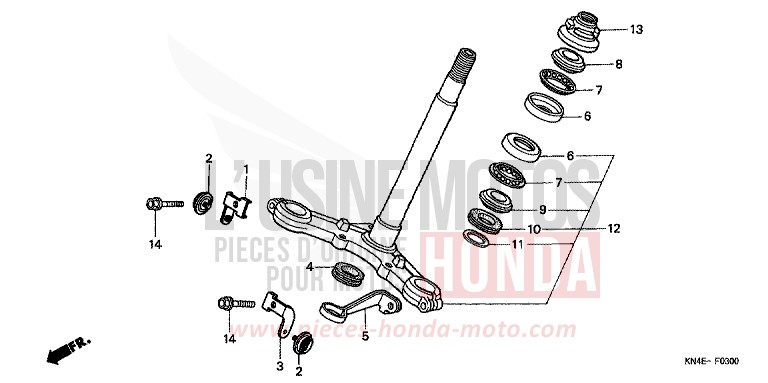 TIGE DE DIRECTION de XR100R FIGHTING RED (R134) de 2003