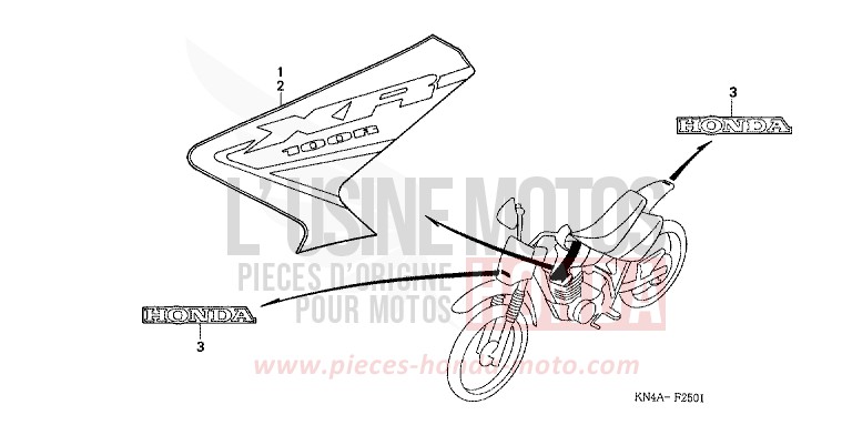 MARQUE (XR100R3) de XR100R FIGHTING RED (R134) de 2003