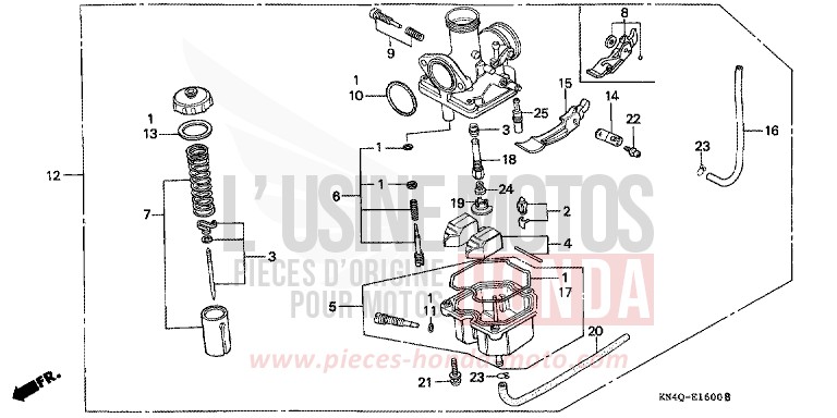 CARBURATEUR de XR100R SHASTA WHITE (NH138H) 1996