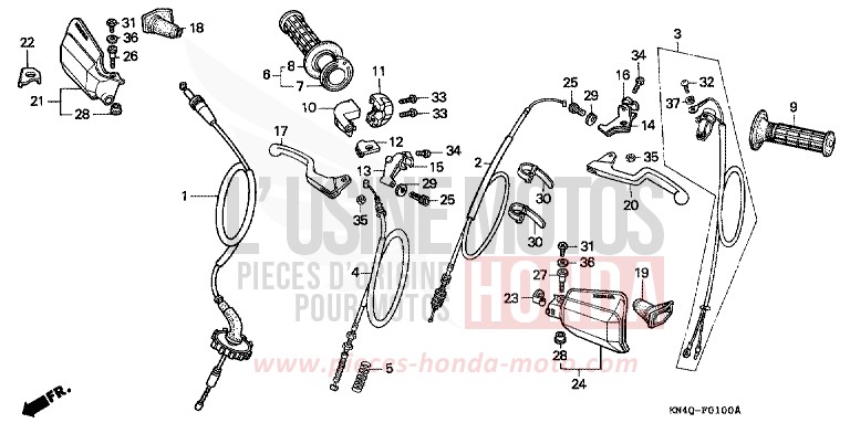 COMMUTATEUR/CABLE de XR100R SHASTA WHITE (NH138H) 1996