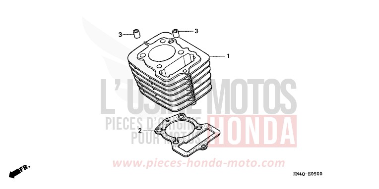 CYLINDRE de XR100R SHASTA WHITE (NH138) 1997