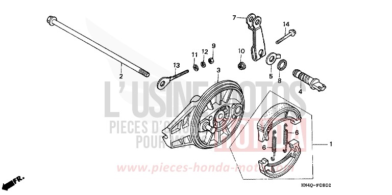 PANNEAU DE FREIN ARRIERE de XR100R SHASTA WHITE (NH138) 1997