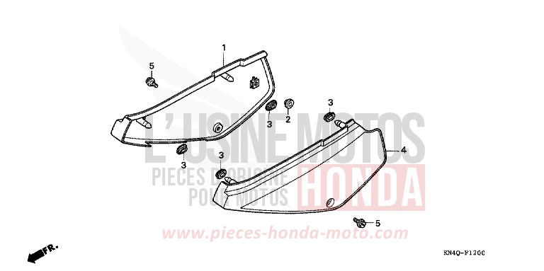 COUVERCLE LATERAL de XR100R SHASTA WHITE (NH138) 1997