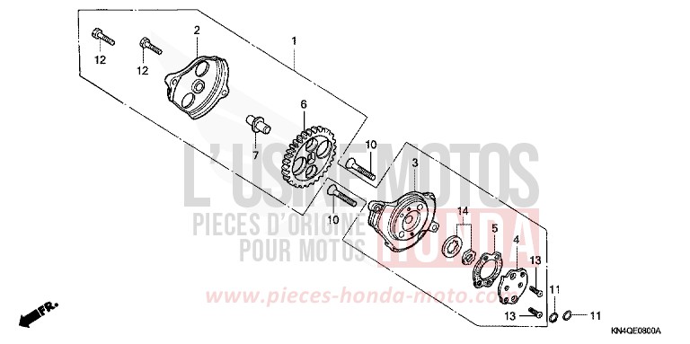POMPE A HUILE de XR100R SHASTA WHITE (NH138) de 1998