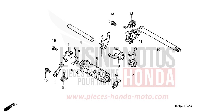 BARILLET DE SELECTION de XR100R SHASTA WHITE (NH138) de 1998