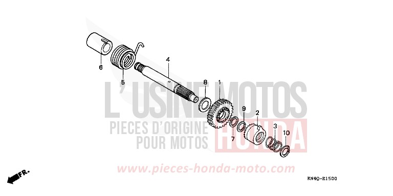 AXE DE KICKSTARTER de XR100R SHASTA WHITE (NH138) de 1998