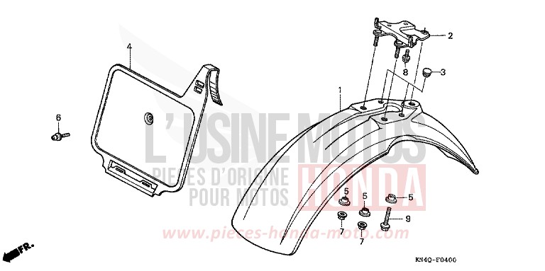AILE AVANT de XR100R SHASTA WHITE (NH138) de 1998