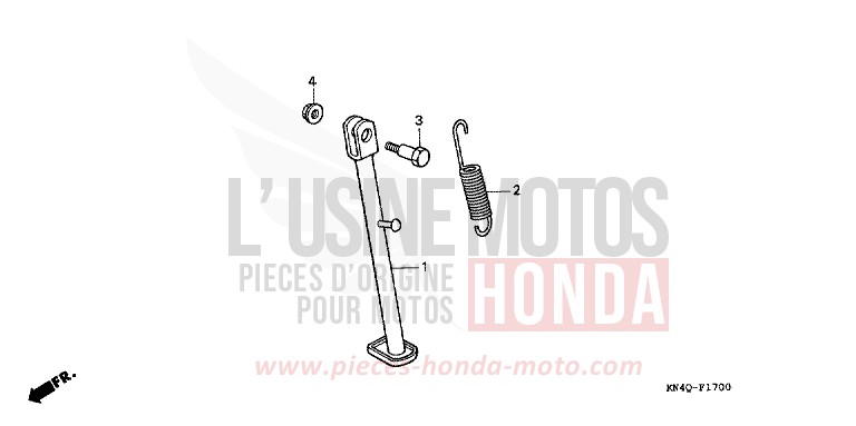 BEQUILLE de XR100R SHASTA WHITE (NH138) de 1998