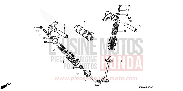ARBRE A CAMES/SOUPAPE de XR100R SHASTA WHITE (NH138) de 1999