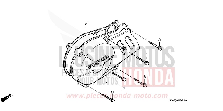 PANNEAU CARTER-MOTEUR G. de XR100R SHASTA WHITE (NH138) de 1999