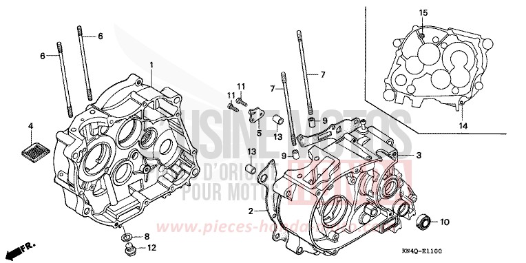 CARTER MOTEUR de XR100R SHASTA WHITE (NH138) de 1999