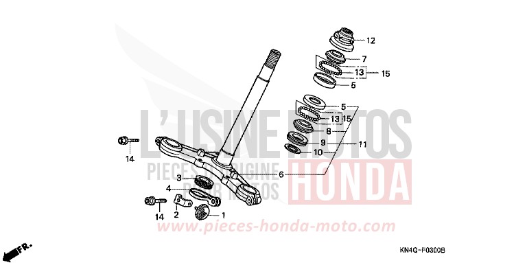 TIGE DE DIRECTION de XR100R SHASTA WHITE (NH138) de 1999
