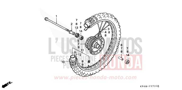 ROUE AVANT de XR100R SHASTA WHITE (NH138) de 1999