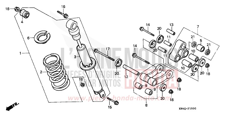 COUSSIN ARRIERE de XR100R SHASTA WHITE (NH138) de 1999
