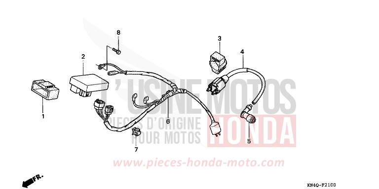 FAISCEAU DES FILS de XR100R SHASTA WHITE (NH138) de 1999