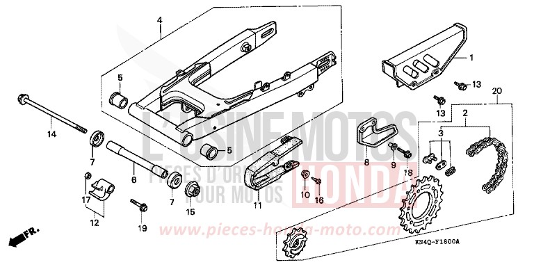 BRAS OSCILLANT de XR100R FIGHTING RED (R134) de 2000