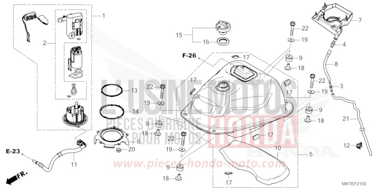 RESERVOIR A CARBURANT/POMPE A CARBURANT de X-ADV MAT GOLDFINCH YELLOW (Y242) de 2025