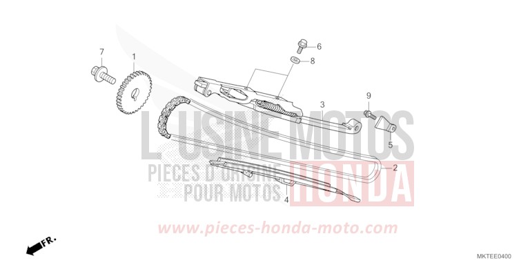 CHAINE A CAMES/TENDEUR de X-ADV GRAPHITE BLACK (NHB01) de 2025