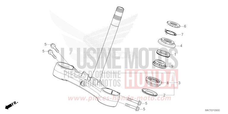 TIGE DE DIRECTION de X-ADV GRAPHITE BLACK (NHB01) de 2025