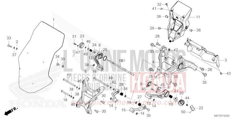 PARE-BRISE de X-ADV GRAPHITE BLACK (NHB01) de 2025