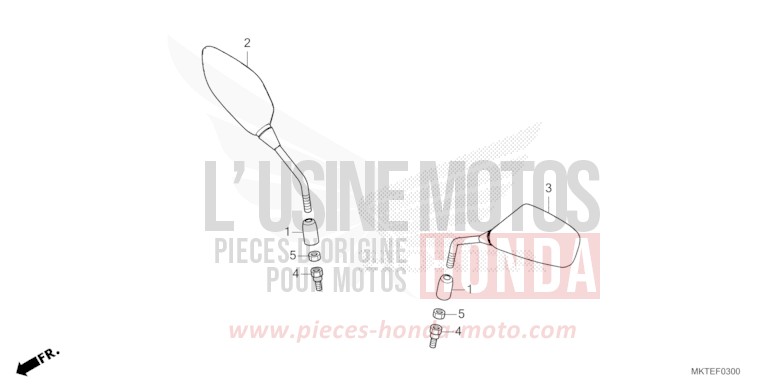 MIROIR de X-ADV PEARL GLARE WHITE (NHB53) de 2025
