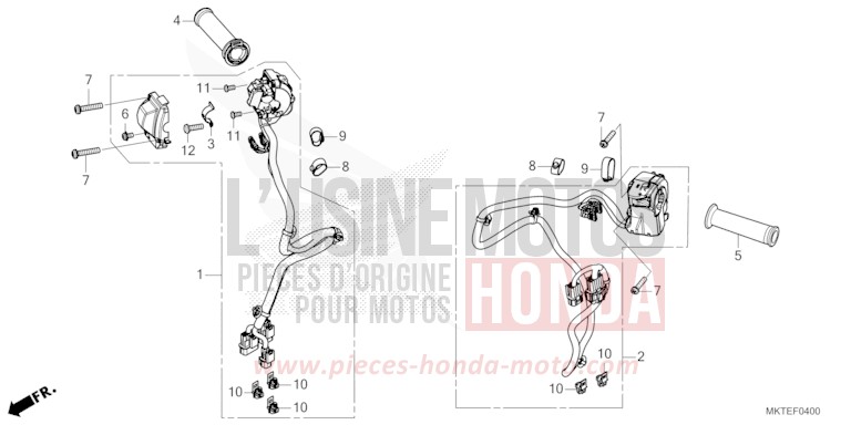 CONTACTEUR DE POIGNEE de X-ADV PEARL GLARE WHITE (NHB53) de 2025