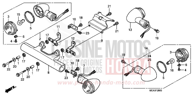 CLIGNOTANT de VTX1300S NOIR (NH1) 2003