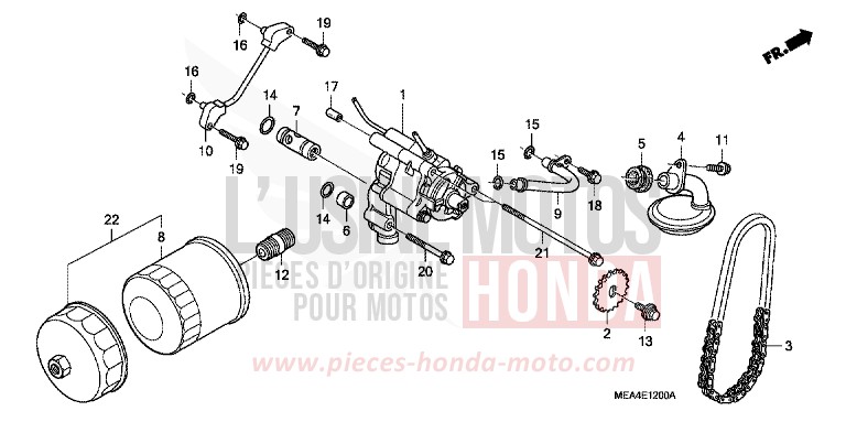 FILTRE A HUILE/POMPE A HUILE de VTX1300S DURANGO RED METALLIC (R274) 2003
