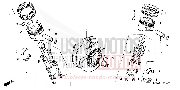 VILEBREQUIN/PISTON de VTX1300S DURANGO RED METALLIC (R274) de 2003