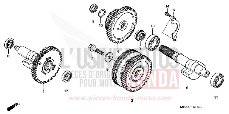 BALANCIER de VTX1300S DURANGO RED METALLIC (R274) de 2003