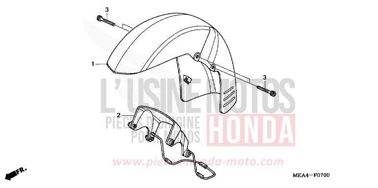 AILE AVANT de VTX1300S DURANGO RED METALLIC (R274) de 2003